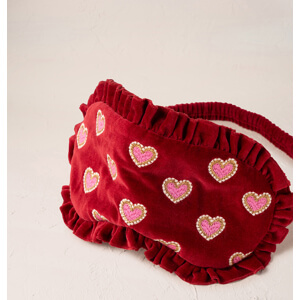 Elizabeth Scarlett Love Hearts Rouge Frill Eye Mask